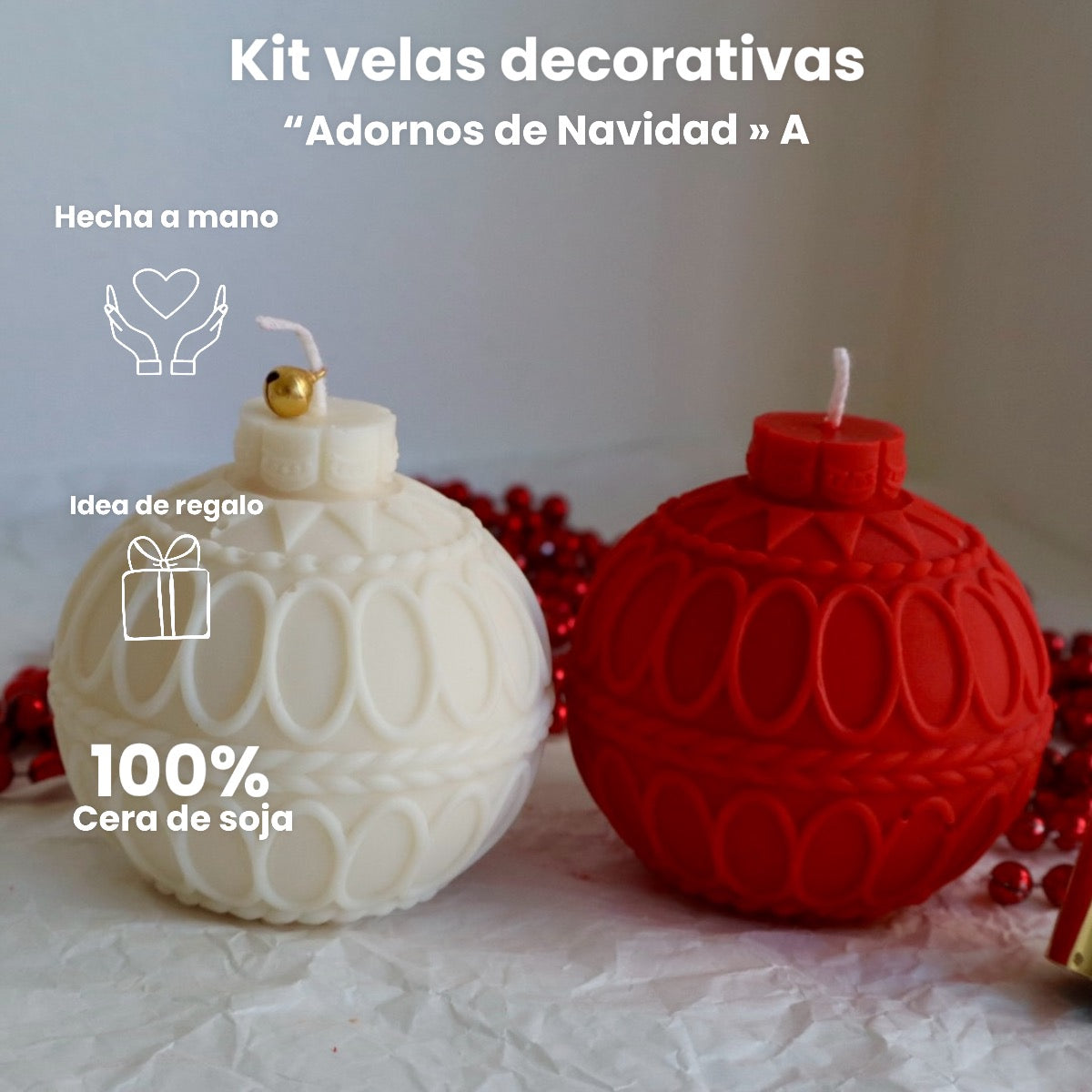 Kit Velas decorativas «Adornos de Navidad”