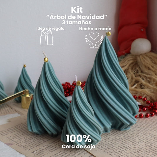 Kit “Árbol de Navidad  3 tamaños “ Verde